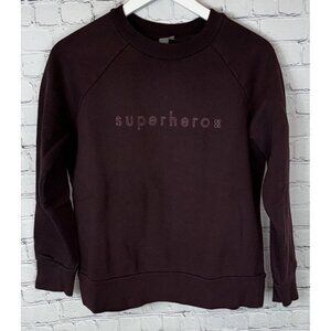 SWEATY BETTY Womens’ Burgundy  “superhero” Crewneck Sweatshirt Size Small